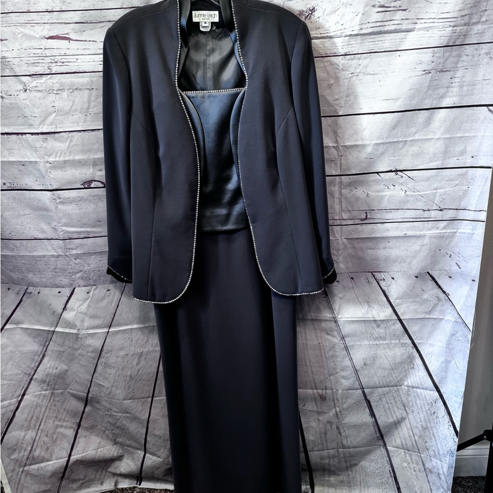 Junnie Leigh evening, gown w/rhinestones 2piece with jacket length, 59, chest 21